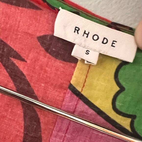 Rhode Resort Blake Printed Jumpsuit Dress Wide Leg Playsuit Red Cotton S - Picture 5 of 6